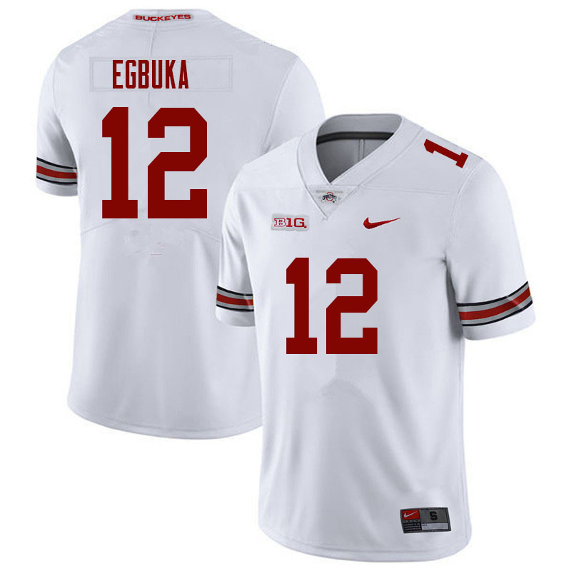 Ohio State Buckeyes #12 Emeka Egbuka College Football Jerseys Sale-White
